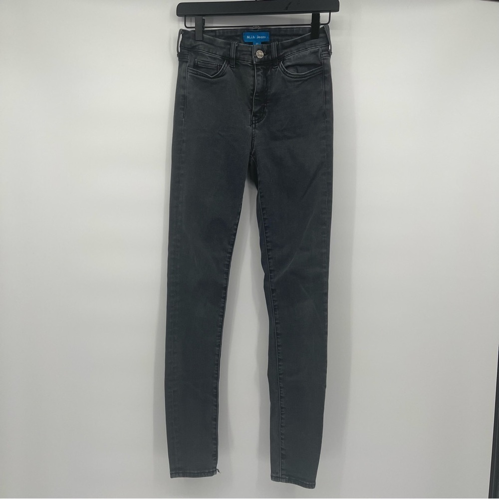 Anthropologie Mih Jeans Mid Rise Bodycon Skinny Jeans Faded Grey Size 27